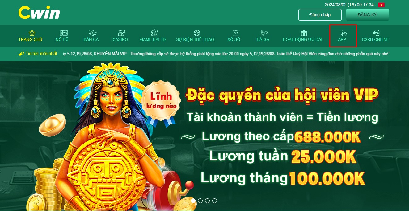 Khuyến mãi tải app cwin thành công